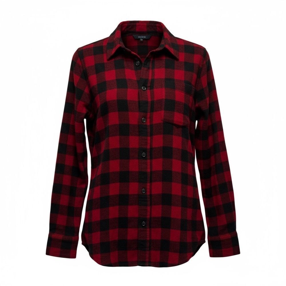 L.L. Bean Buffalo Check Plaid Slightly Fitted flannel Button Down Shirt